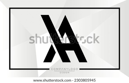Alphabet Letters AH or HA Logo Icon monogram