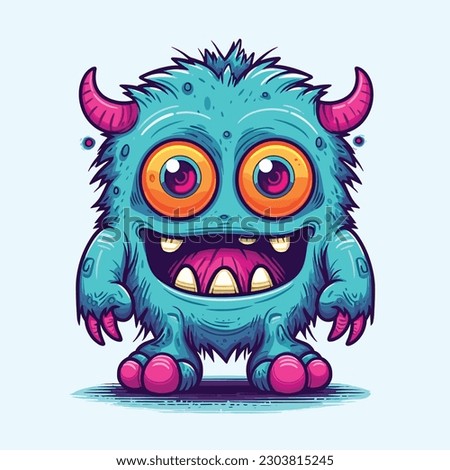 Cute little monster vectoral illustration. 