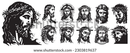 Jesus Christthe savior Vector illustration. Royalty-Free Stock Photo #2303819637