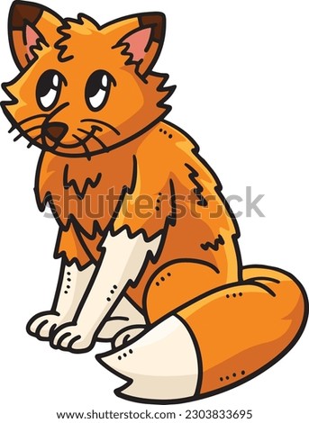 Baby Fox Cartoon Colored Clipart Illustration