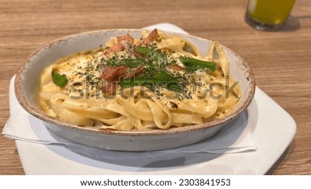 Picture of pasta in the restaurant