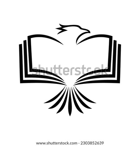 eagle book logo template design. education icon, sign and symbol.