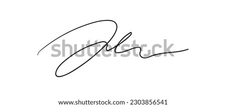 Fake hand drawn autographs set. Handwritten signature scribble for business certificate or letter. Vector isolated illustration Royalty-Free Stock Photo #2303856541