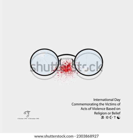 International Day Commemorating Victims of Violence Based on Religion or Belief. John Lennon glasses. Royalty-Free Stock Photo #2303868927