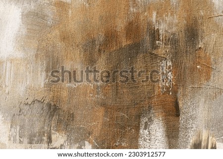 Earthly colored abstract acrylic painting on canvas, grunge  background