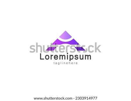 Letter A Logo. Geometric Letter A with Triangle Icon Vector Design