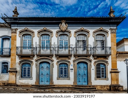 Historic city of Mariana-MG, colonial Brazil. Royalty-Free Stock Photo #2303919197