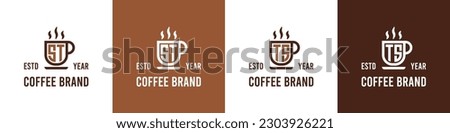 Letter ST and TS Coffee Logo, suitable for any business related to Coffee, Tea, or Other with ST or TS initials. Royalty-Free Stock Photo #2303926221