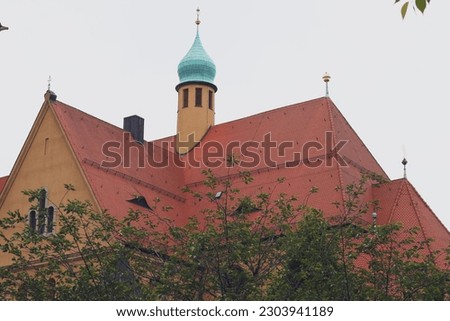 red tiled roofs in the old town , antiquity , architectural objects , red tiles, medieval town , roofs of old houses in Europe