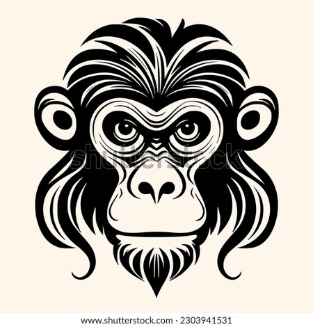 Monkey vector for logo or icon,clip art, drawing Elegant minimalist style,abstract style Illustration
