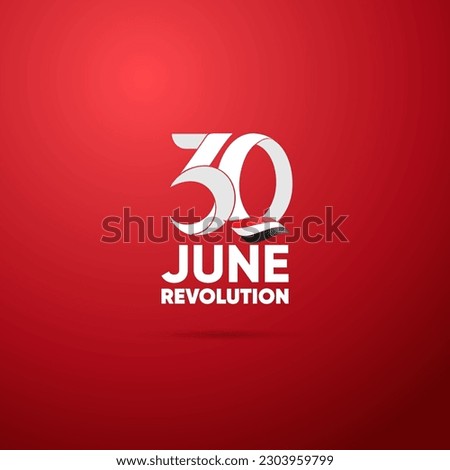 June 30 Egyptian Revolution Design on red background Royalty-Free Stock Photo #2303959799