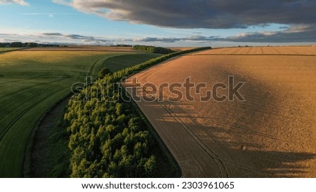 Upright photo of The Yorkshire Wolds are hills in the counties of the East Riding of Yorkshire and North Yorkshire in Northern England. The name also applies to the district in which the hills lie.  Royalty-Free Stock Photo #2303961065