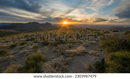 Big Bend Sunset at Sotol Vista Overlook | Big Bend National Park, Texas, USA Royalty-Free Stock Photo #2303987479