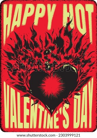 Happy hot Valentine's Day, old west, poster, playing card, retro poster, Inferno, epic, Masquerade, cowboy, west, mascot, love, lovely, heart, Valentine's, silhouette