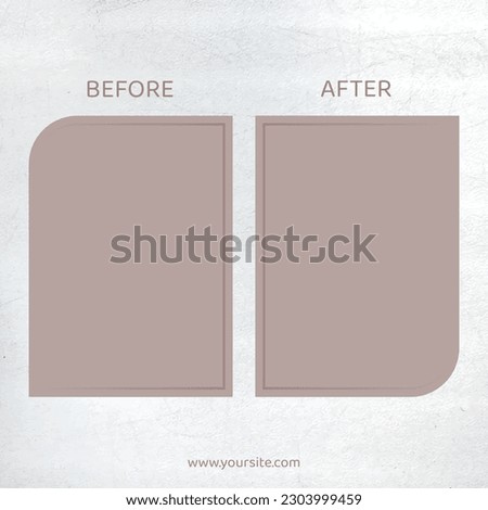 comparison before and after photo frame gradient background vector before after template Royalty-Free Stock Photo #2303999459