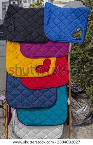 Colour Horse Saddle Blanket Pad Cloth Riding Equipment Royalty-Free Stock Photo #2304002027