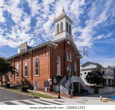Dexter Avenue Baptist Church in Montgomery, Alabama, where Martin Luther King Jr. served as Baptist minister.  Royalty-Free Stock Photo #2304011523