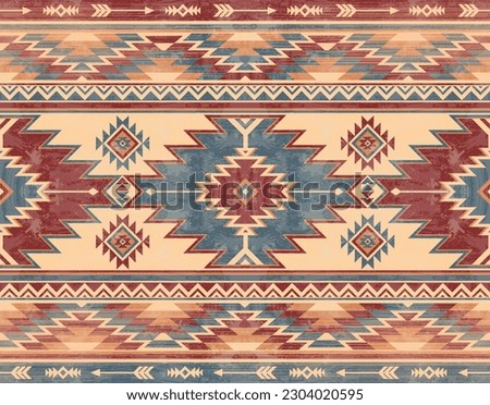 Native pattern american tribal indian ornament pattern geometric ethnic textile texture tribal aztec pattern navajo mexican fabric seamless Vector decoration fashion Royalty-Free Stock Photo #2304020595