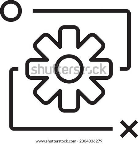 Process Business and office icon with black outline style. management, technology, development, concept, project, strategy, innovation. Vector illustration