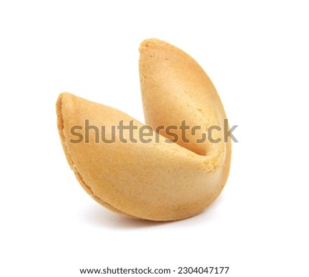 Stack fortune cookies isolated on white Royalty-Free Stock Photo #2304047177