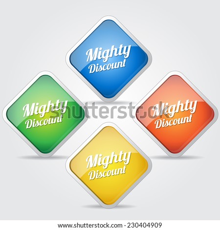 Mighty Discount Colorful Vector Icon Design