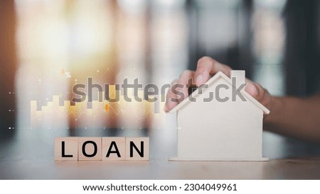 Investment loan approval concepts to build residential homes , real estate business ,concept of housing loan ,applying for financial credit ,mortgages and bank loans ,Buying or mortgaging a home