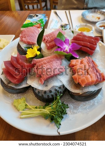 Korean raw tuna dish delicious picture