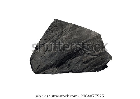 raw of slate metamorphic rock isolated on white background. Royalty-Free Stock Photo #2304077525