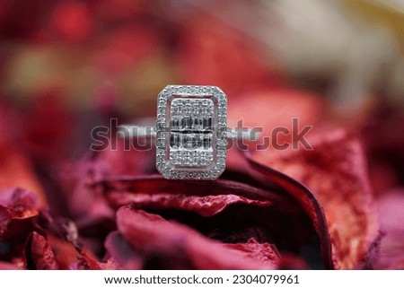 Fine jewellery diamond ring life style macro photography