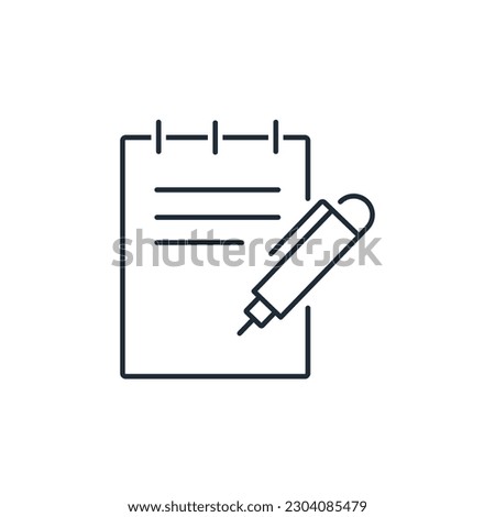 Official document. Declaration of intent. Vector linear icon isolated on white background. Royalty-Free Stock Photo #2304085479