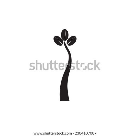 tree with coffee leaves logo illustration.