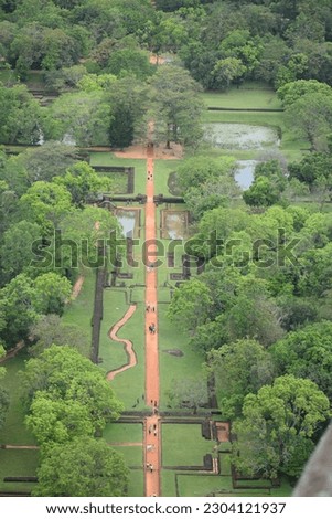 Ancient water garden at Sigiriya fortress   