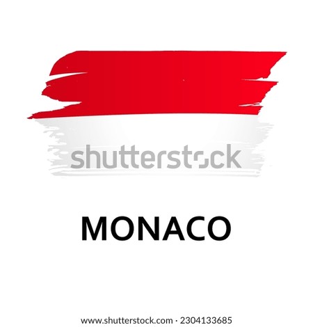 National symbols - flag of Monaco isolated on white background. Hand-drawn illustration. Flat style. 
