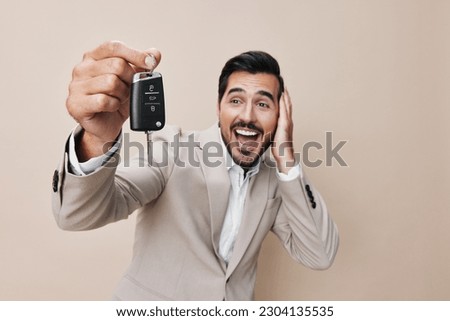 man business system holding service buy hand key smile car auto