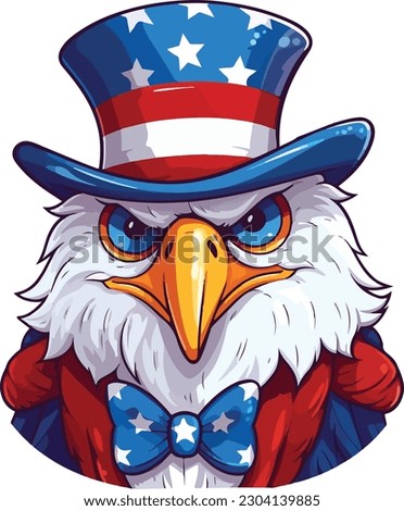 Cute Eagle in 4th of july