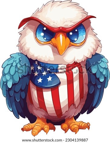 Cute Eagle in 4th of july