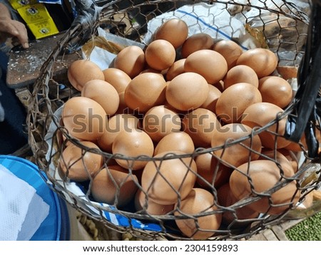 picture eggs in traditional market




