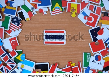 flag of thailand puzzle among the flags of the countries of the world