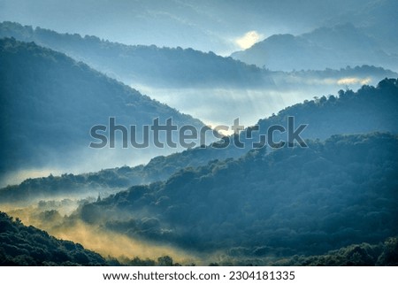 Early morning along the Highland Scenic Highway, a National Scenic Byway, Pocahontas County, West Virginia, USA Royalty-Free Stock Photo #2304181335