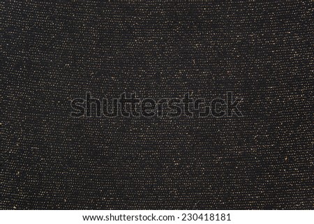 Glitter cloth swatch. Black color with golden glitter