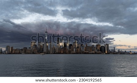 Manhattan Skyline with stormy clouds