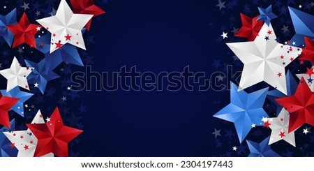 4th of July Background USA Independence Day Celebration Advertising Banner Vector Illustration