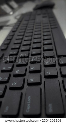 Close up view black keyboard.