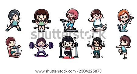 Exercise vector set collection graphic clipart design
