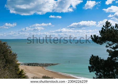 View of Folkestone beach from the town above.