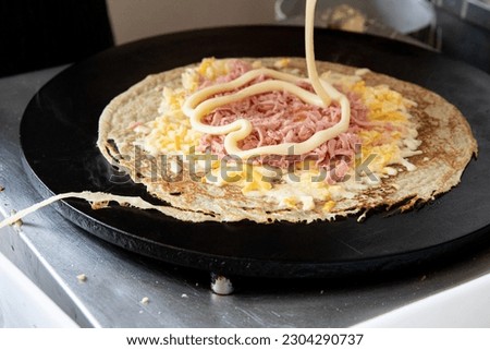 french crepe on hot plate