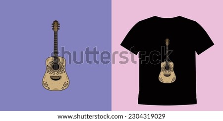 Set guitar on white background Free Vector