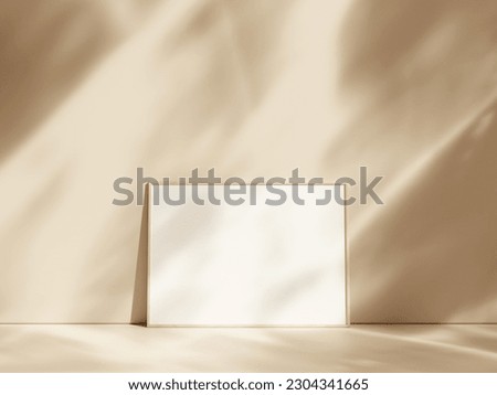 Mockup poster frame close up on pastel floor home interior with shadow