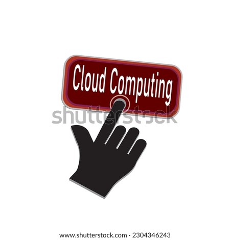 Hand Mouse Cursor Clicks the  cloud computing button vector design 