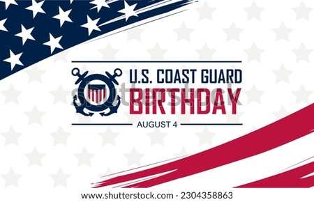U.S. Coast Guard Birthday August 4 background vector illustration Royalty-Free Stock Photo #2304358863